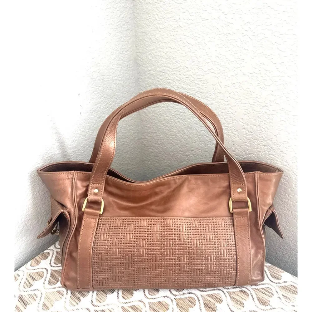 Marnie Bug Bag Golden Bronze Textured Leather Shoulder Bag with Gold Hardware